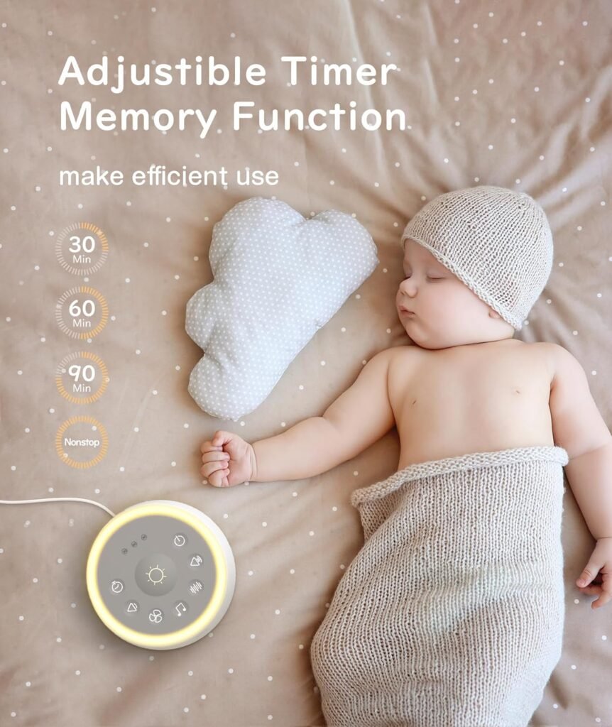 Dreamegg D1 Máquina de Sonido para Bebé - Máquina de Ruido Blanco para Bebé con Luz Nocturna, 24 Sonidos de Alta Fidelidad