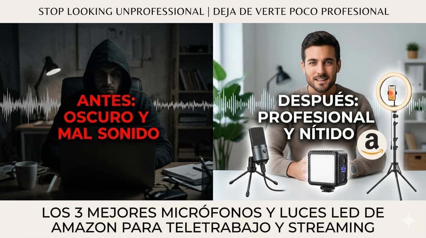 Deja de verte poco profesional: Los 3 mejores micrófonos y luces LED de Amazon para teletrabajo y streaming
