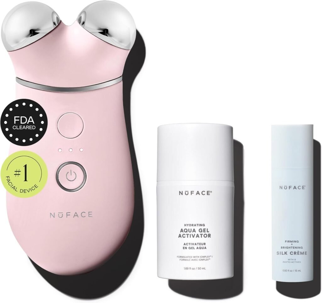 NuFACE Trinity+ - Kit de dispositivo facial de microcorriente – Dispositivo para esculpir la cara y apretar el cuello aprobado por la FDA para contornear.
