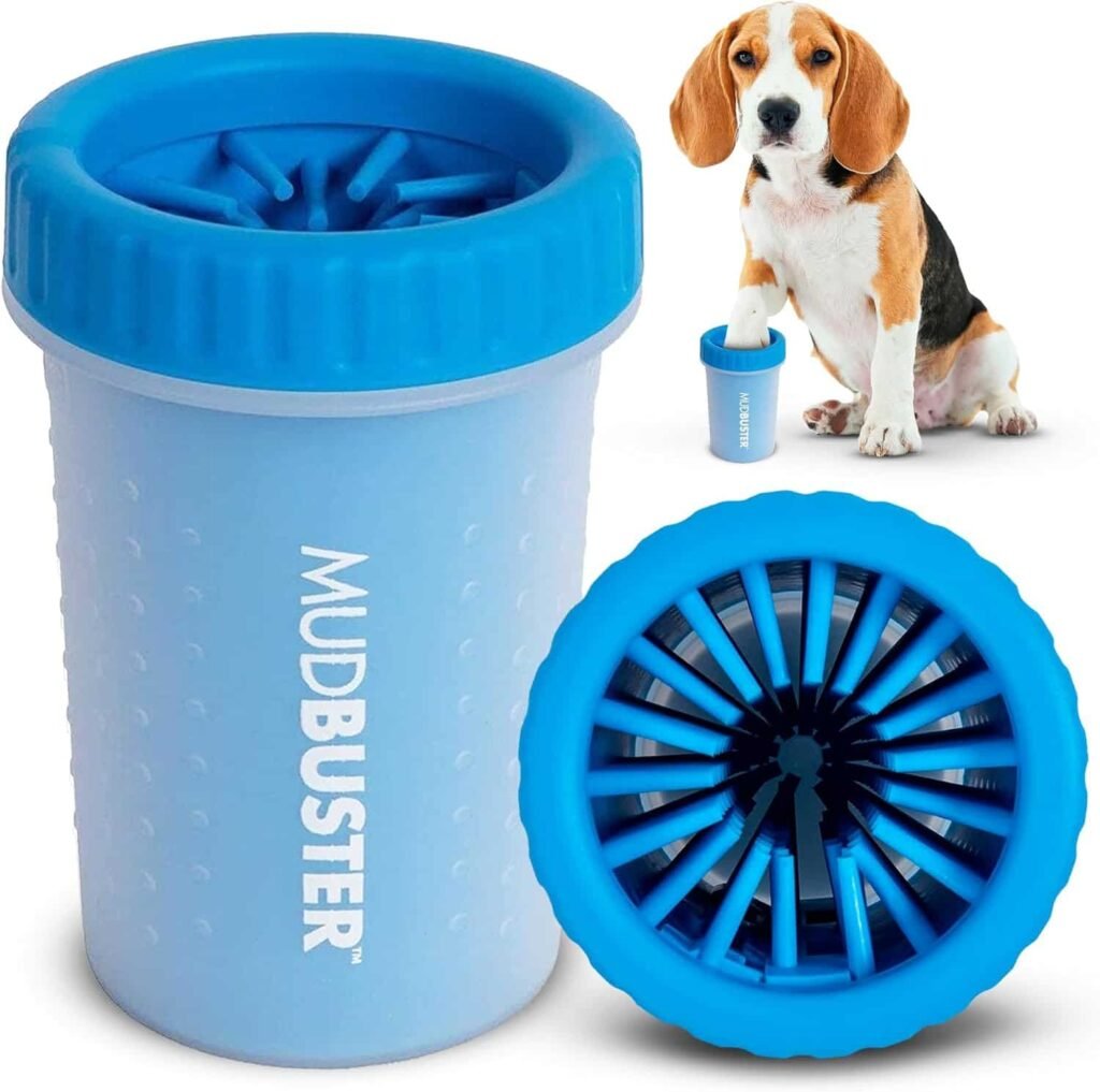 Producto viral Limpiador portátil para patas de perro, tamaño mediano, color azul aqua 