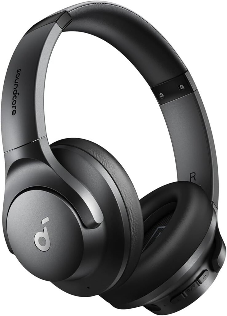 soundcore by anker q20i auriculares híbridos con cancelación activa de ruido, bluetooth inalámbrico supraaurales, 40h de reproducción prolongada con anc, audio de alta resolución, bajos potentes